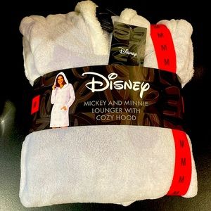 Disney Mickey and Minnie Lounger with Cozy Hood - Women’s Size Medium